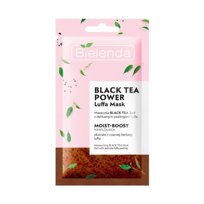 BIELENDA,BLACK TEA POWER Luffa Maska-skrubis ar melno tēju sejai 2in1, mitrinošs 8g