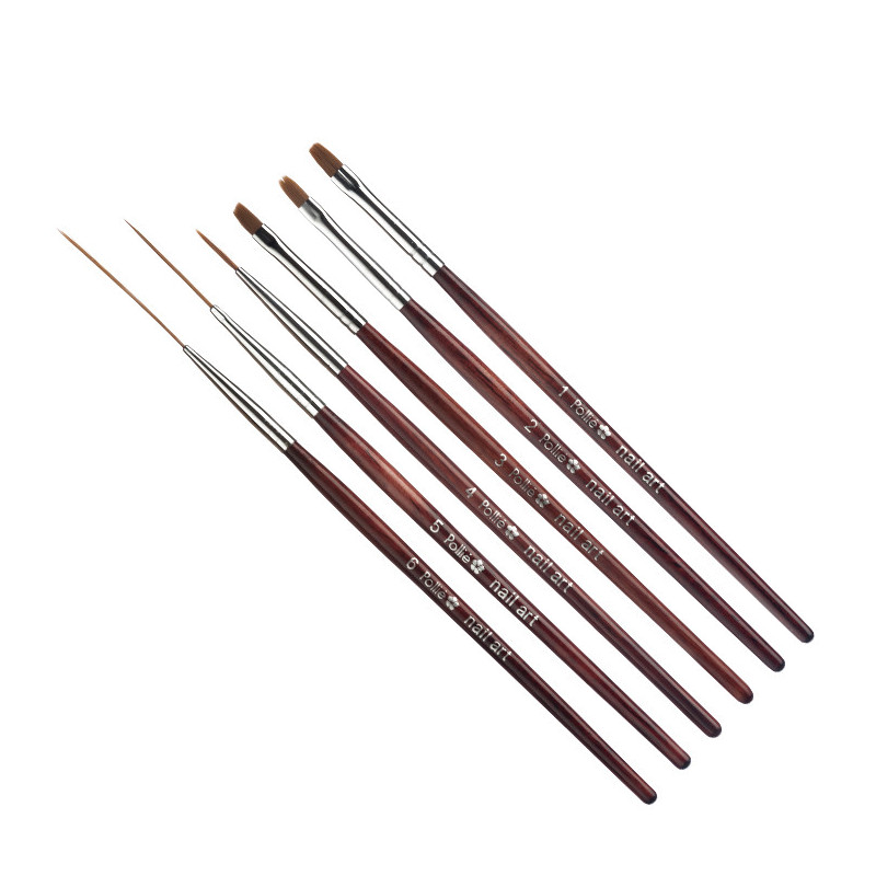 Brushes for nail design, 6pcs.