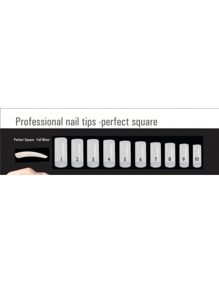 Kynsien vinkit AmazingShine Perfect Square Full Moon Nail - Valkoinen nro 5, 50 kpl.