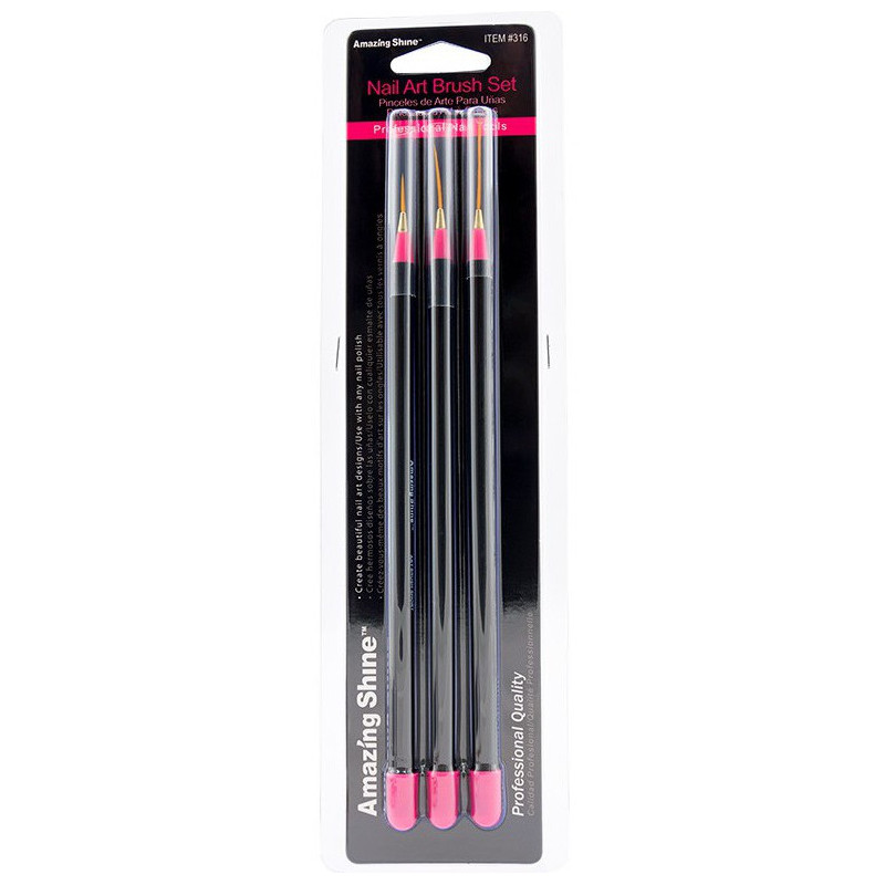 Brushes for nail design, 3pcs.