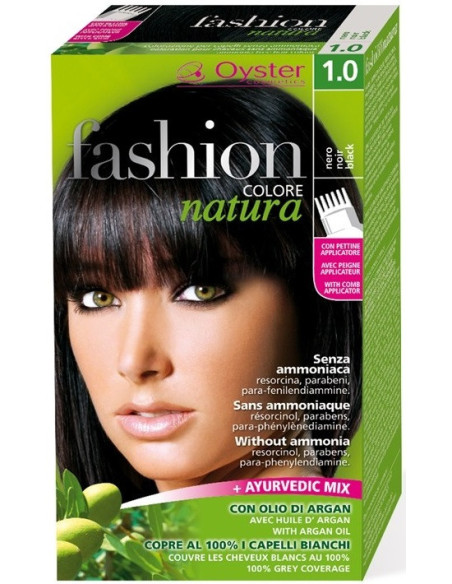 FASHION NATURA hiusväri 1.0, musta 50ml+50ml+15ml