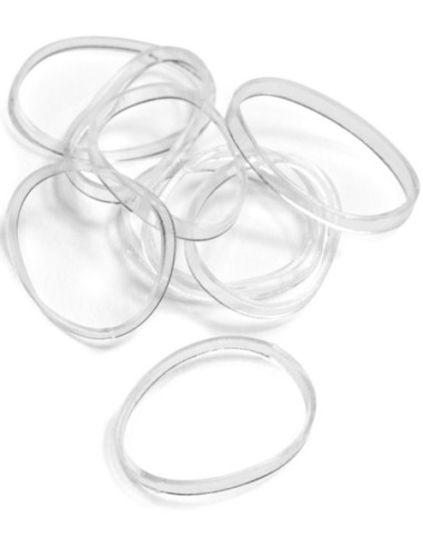 Silicone Hairband, Transparent 50pcs