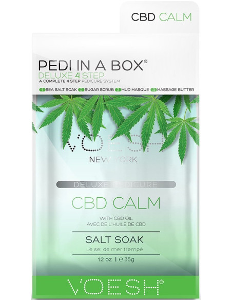 VOESH PEDI IN A BOX Jalkasetti, Hemp relax, hamppuöljyllä, kosteuttava, 4 tuotetta