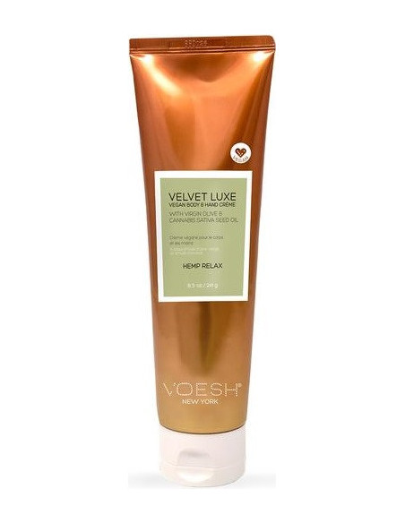VOESH VELVET LUXE Rentouttava vartalo- ja käsivoide, hamppu-/avokado-/oliiviöljy 240ml