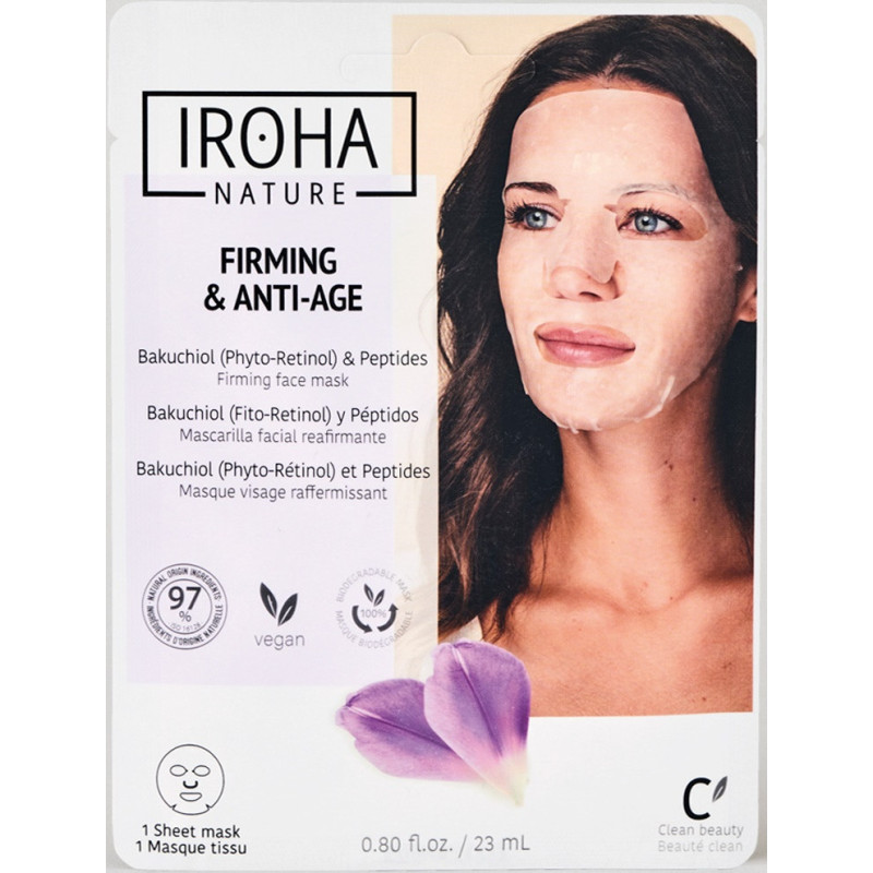 IROHA NATURE Maska sejai nostiprinoša Anti-Age, fito retinols+peptīdi 23ml