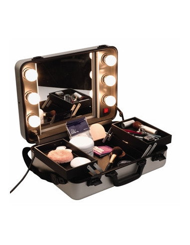 Kosmetiikkalaukku peilillä ja valoilla