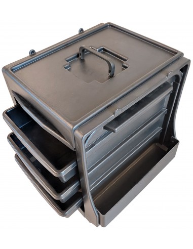 Kampaajalaukku - laatikoilla, musta