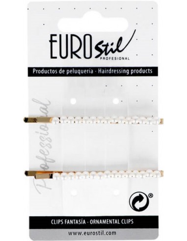 Hiuspinni, 8 cm, helmillä, 2 kpl