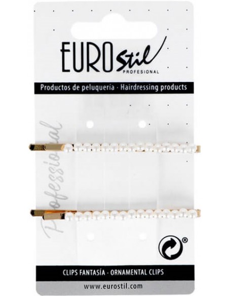 Hiuspinni, 8 cm, helmillä, 2 kpl