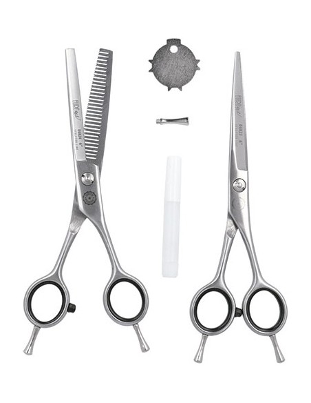 Ammattimaiset hiustenleikkaussakset + ohennussakset, suora malli 6''