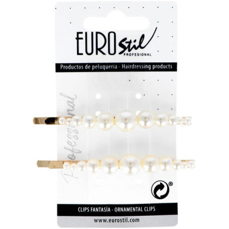 Koristeellinen solki helmillä, kulta, 8 cm 2 kpl