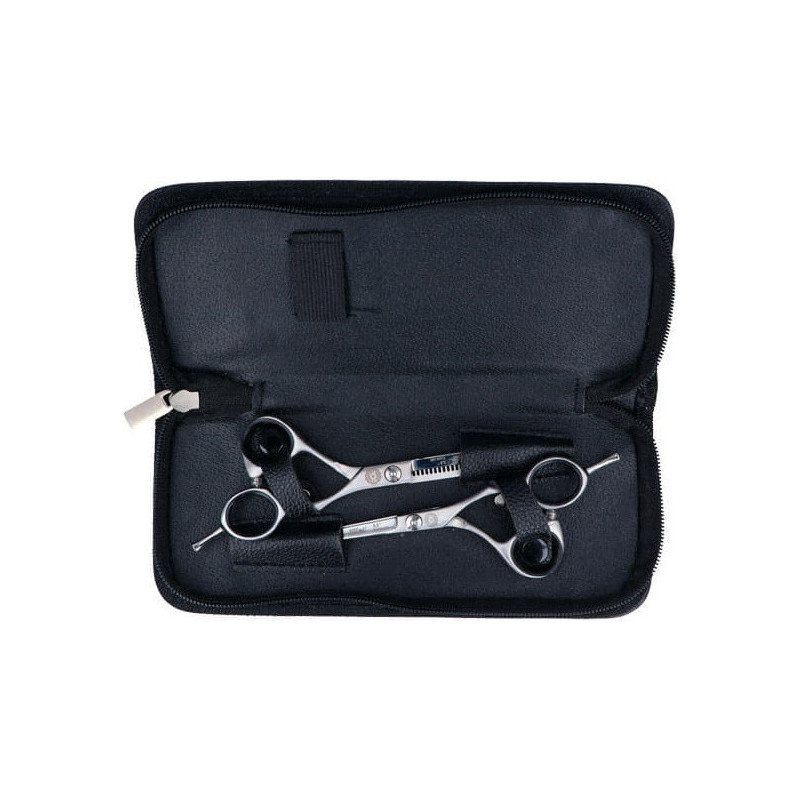 Set of professional hair cutting scissors + curling iron, 5.5 ''