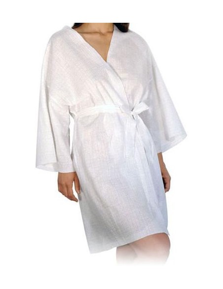 Kimono, kuitukangasta, valkoinen, kertakäyttöinen, 10 kpl.