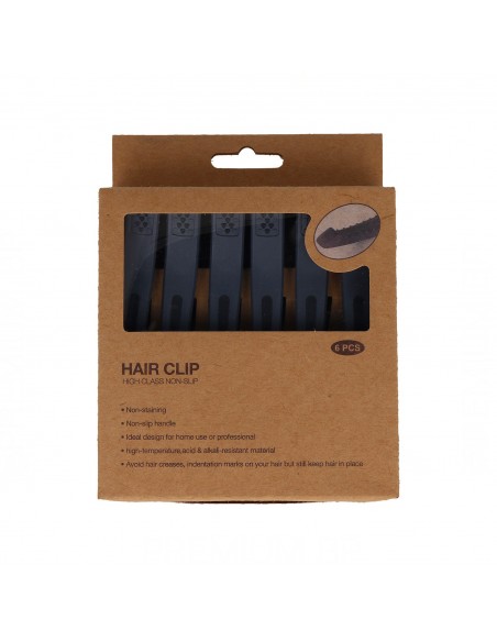 Hiuspinnikset, liukumattomat, harmaat, 6 kpl.