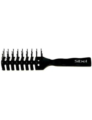 Sibel Black Vent Brush with Nylon Pins, L