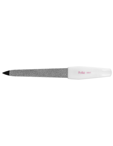 Kynsiviila Safiiri, metallinen, 10 cm, muovinen valkoinen kahva, 1 kpl.