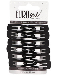 Hair clips, black, 12 pcs