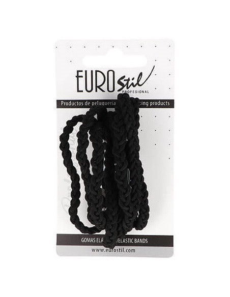 Joustavat hiusnauhat, punotut, mustat, 8 kpl