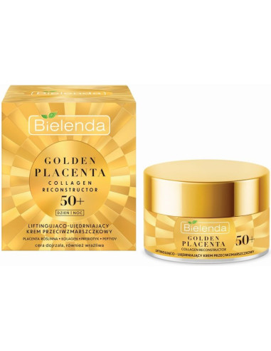 GOLDEN PLACENTA COLLAGEN Liftings un nostiprinošs pretgrumbu sejas krēms, 50+, dienas/nakts 50ml