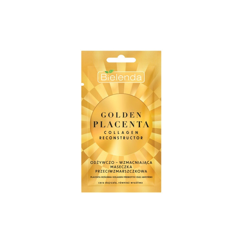 GOLDEN PLACENTA COLLAGE Barojoša un stiprinoša Pretgrumbu sejas maska 8g