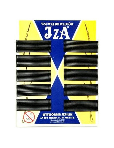 Hiuspinni, laineikkaat, 60 mm, mustat, mattapintaiset, pyöristetyt päät, 100 kpl.