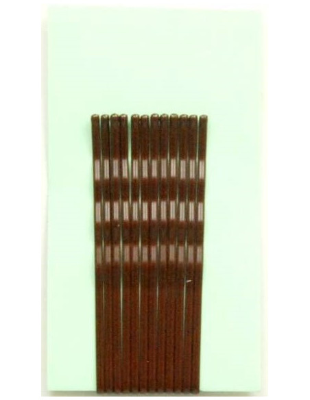Hiuspinni, laineikkaat, 60 mm, ruskeat, mattapintaiset, pyöristetyt päät, 12 kpl.