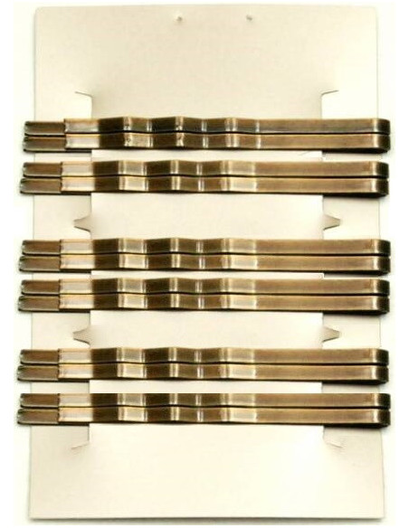 Hiuspinnikset, laineikkaat, 6 cm, ruskeat, 12 kpl.