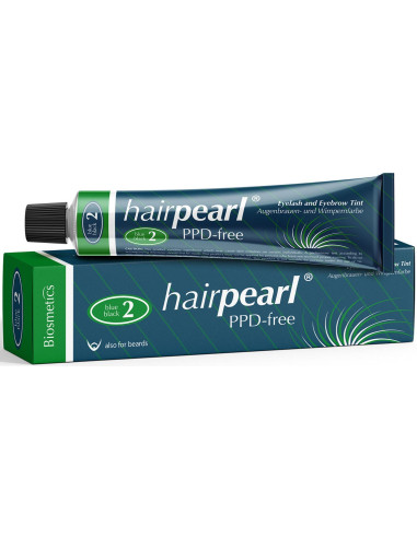 Hairpearl Skropstu un uzacu krāsa, bez PPD, Nr.2 – zili melna, 20ml