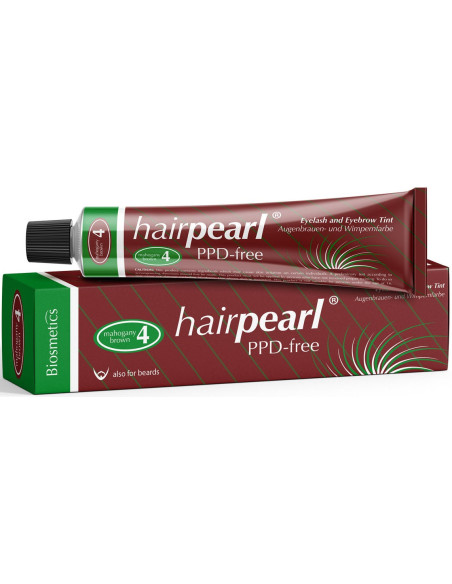 Hairpearl Ripsi- ja kulmakarvaväri, PPD-vapaa, nro 4 – mahonginruskea 20ml