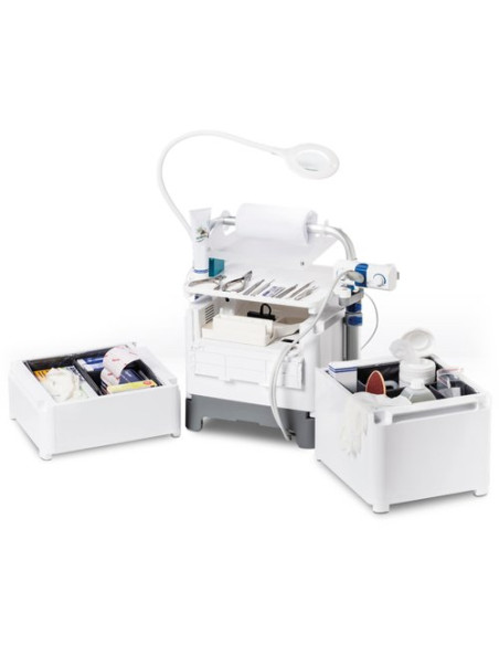 FLYBOX SPRAY -jalkahoitolaite / mobiilityöasema Pododent NT100 LED -valolla