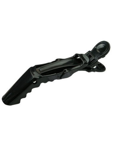 Clips for splitting and pinning hair POLUX, plastic, with cloves, black, 11.5cm, 1pcs.