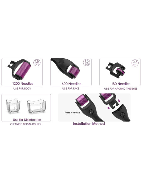 Derma roller -mikroneulauslaite, 3in1, KULTA