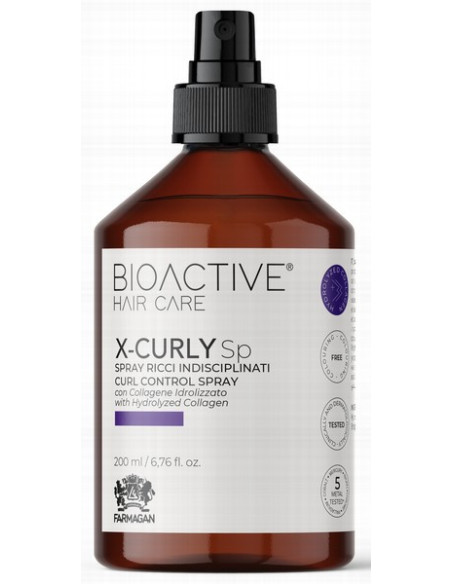 BIOACTIVE X-CURLY -suihke kiharien hiusten muotoiluun ja hallintaan 200ml
