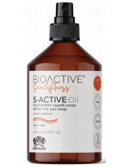 BIOACTIVE S-ACTIVE hius- ja vartalosuihke, ehkäisee valoikääntymistä 200ml