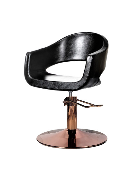 Parturi-kampaajan asiakastuoli Milano, pinkki, KULTAINEN jalusta