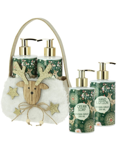 JOULU Luonnollinen joulusetti, jossa voidesaippua ja käsivoide 2 * 250 ml