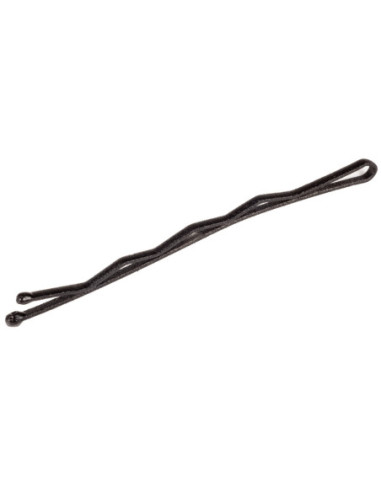 Waved hairgrips two balls pointed 70mm - black matt, 500g