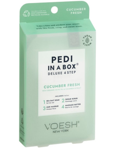 VOESH - PEDI IN A BOX 4 Step Deluxe - Cucumber Fresh Set