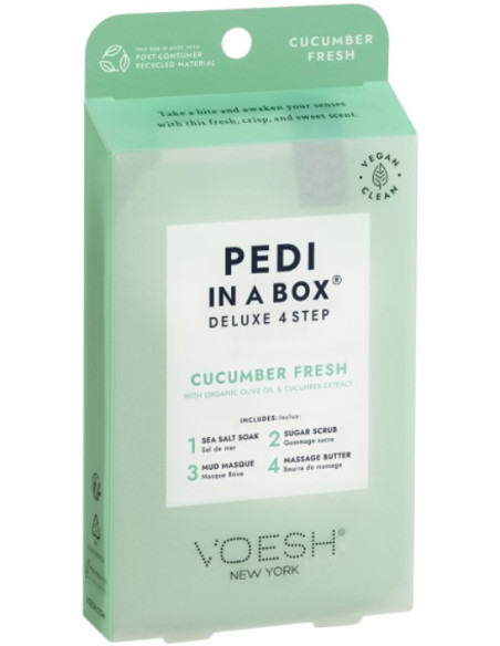 VOESH - PEDI IN A BOX Jalkasetti Kurkkuuute Kurkku Raikas, virkistävä, 4 tuotetta