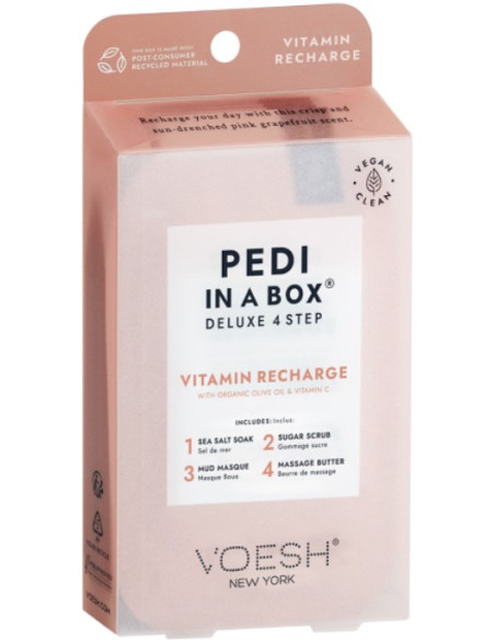 VOESH - PEDI IN A BOX Jalkasetti C-vitamiinin lataus, 4 tuotetta