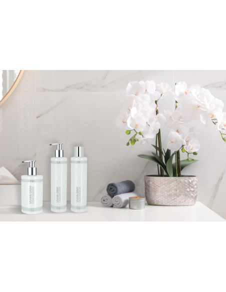 Kristallisaippua, kermainen, annostelijalla, valkoinen 250ml