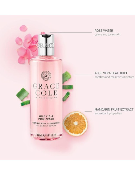 GRACE COLE Suihku- ja Kylpygeeli (Villiviikuna/Vaaleanpunainen setri) 300ml