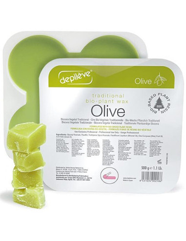 DEPILEVE Traditional bio-plant wax OLIVE 1kg (2x500g)