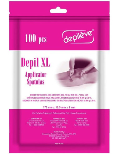 DEPILEVE DEPIL XL koka špāteles 100gab. 170x18.5x2mm