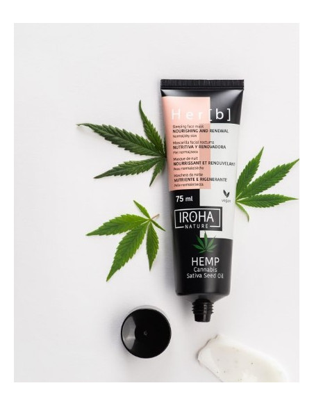 IROHA NATURE HER[B] Ravitseva ja palauttava yönaamio hamppuöljyllä 75ml