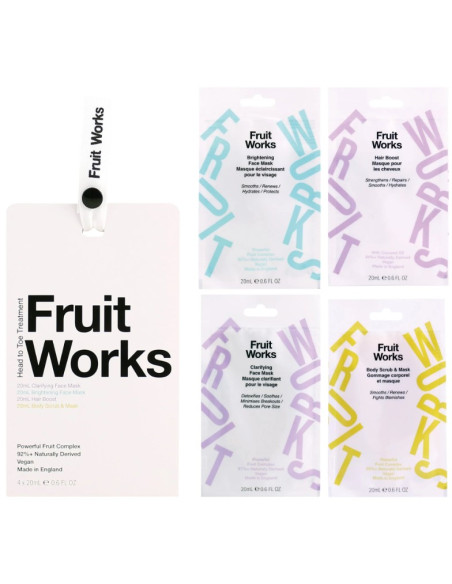 FRUIT WORKS Pään ja varpaiden hoitoaine Renkaiden hoitokompleksi 4 x 20 ml