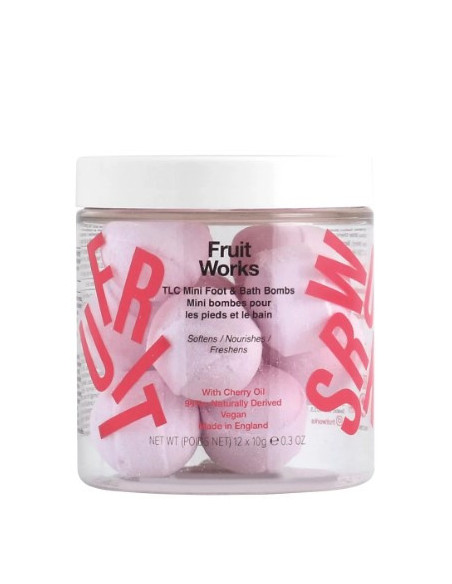 FRUIT WORKS Mini jalka- ja kylpypommit 12 x 10 g