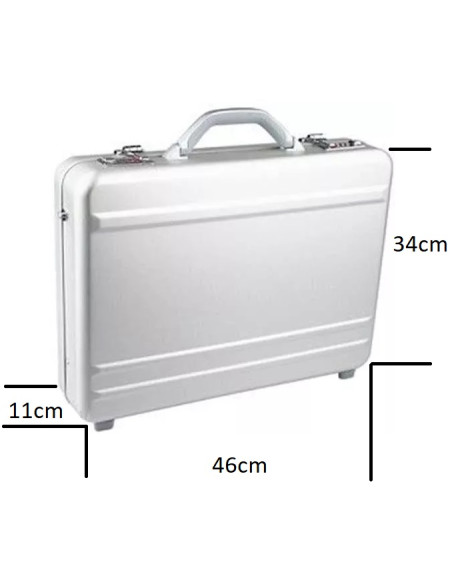 Kampaajan attache-salkku, alumiinia, hopea