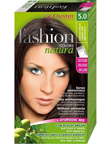 FASHION NATURA hair color 5.0, Light Brown 50ml+50ml+15ml