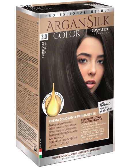 ARGAN SILK Hiusväri 3.0, tummanruskea 60+60ml